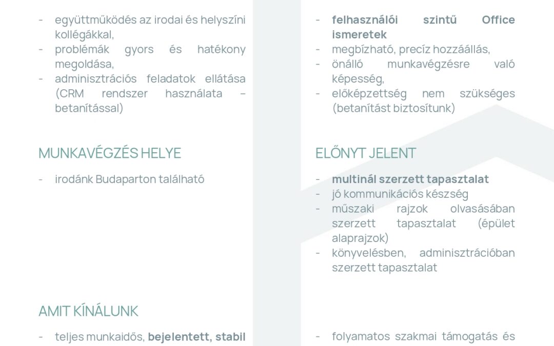Egykori tanítványunk új munkatársakat keres.